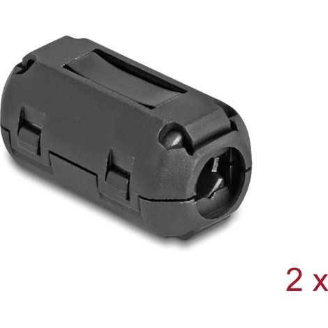 Delock NÃºcleo de ferrita / Anillo de ferrita para cable redondo 9 mm 2 piezas negro