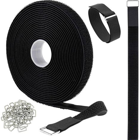 Quadrios 25CA576 Klettband zum Bündeln Haft- und Flauschteil (L x B) 10 m x 20 mm Schwarz 10 m