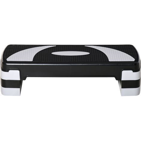 Marchepied d'aérobic réglable en hauteur 10-15-20 cm antidérapant, noir et gris (1/5)