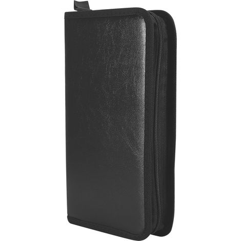 Étui de rangement pour 80 CD/DVD, en similicuir PU, pochette organiseur, album de transport (1/5)