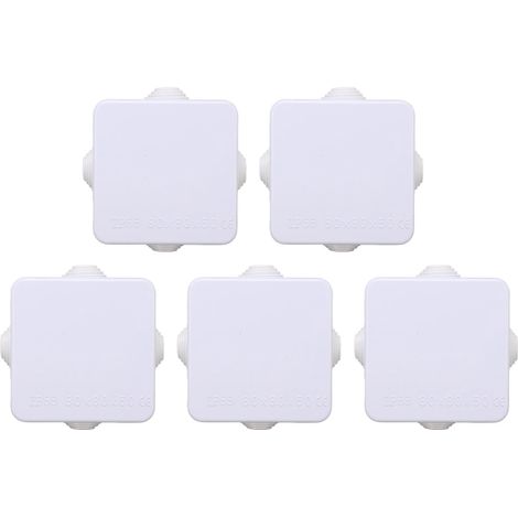 Boîte de jonction étanche IP55 5 pièces en plastique avec bouchon en caoutchouc pour câble extérieur (1/5)