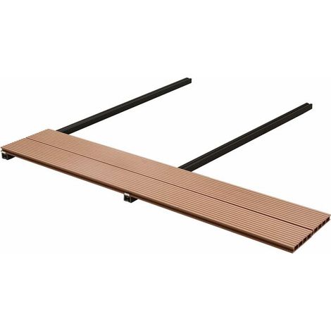 16 pièces de revêtement de sol composite WPC brun