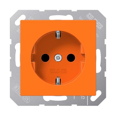 Jung Toma de corriente SCHUKO®, 16 A 250 V , termoplástico, Serie A, naranja (para ZSV) A 1520 BF O