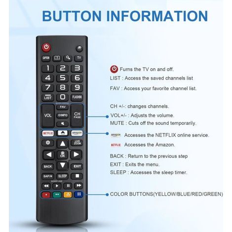 2 pièces Télécommande LG Smart TV, Remplacement Telecommande pour Telecommande Universelle Smart TV (1/5)