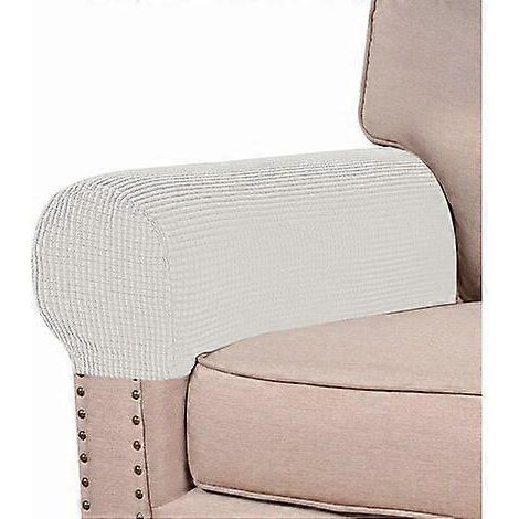 Housses d'accoudoirs élastiques, lot de deux, avec Velcro, housses d'accoudoirs élastiques pour canapé, protections pour accoudoirs de canapé et de fauteuil, matériau en polyester doux et antidérapant (1/5)
