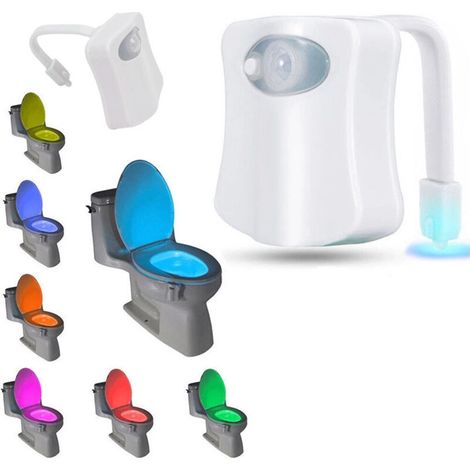 Lampe WC - Capteur De Mouvement - 8 Couleurs RGB - Éclairage LED Nocturne Pour Cuve - 1 Pièce (1/5)
