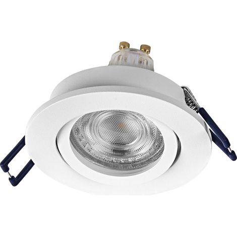 Spot encastrable LED OSRAM, GU10, 4,5 W, 2700K, 400lm, blanc chaud, 2700K, IP20, blanc, lot de 3 (1/4)