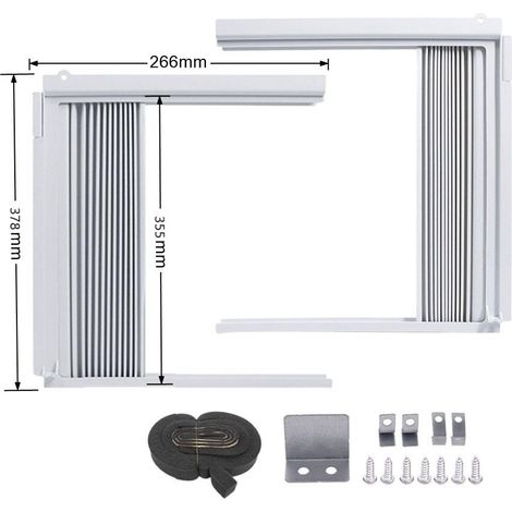 Panneau d'étanchéité pour Climatisation Fenêtre, Double Couche Grande Taille, Réglable et Extensible, Anti-Vent et Isolation Thermique, Compatible avec Climatiseurs de Fenêtre (Modèle 9K2404) (1/5)