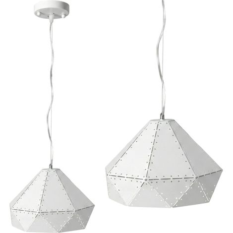 LÁMPARA de SUSPENSIÓN APP237-1CP METAL BLANCO TRIANGULOS 1-PUNTOS de LUZ E27 29X29X20CM AJUSTABLE (1/5)