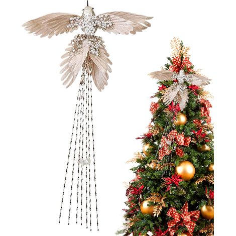 Ornement de Colibri,Accessoire de Scène Artificiel,Pendentif pour Arbre de Noël Colibri à Paillettes - pour Intérieur et Extérieur, Guirlande, Manteau de Cheminée, Jardin, Balcon,