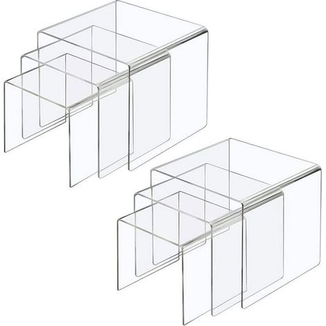 2-teilige Acryl-Vitrine, transparent und leicht, vielseitig einsetzbares Ausstellungsregal für Schmuck, Kuchen, Fotos, für den Innenbereich (1/5)