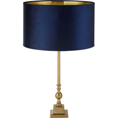 Lampe de table dorée Whitby avec capuche bleu foncé - EU81214AZ (1/3)