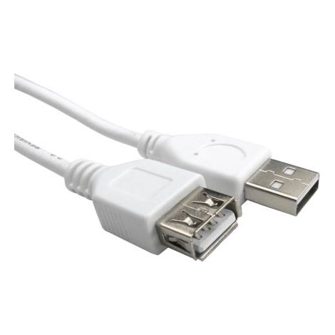 Rallonge USB RS PRO, USB A vers USB A, 2m, Blanc ( Prix pour Paquet de 10 )