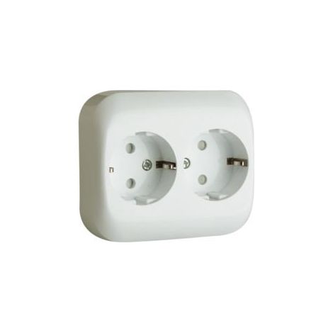 16A/250V Doppel-Schukosteckdose Electro Dh 36.530/DB, weiß, 8430552107155