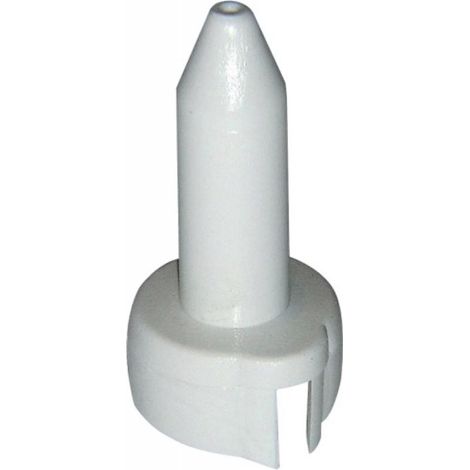 Paumelle mâle universelle acier nickelé avec fourreau blanc en boîte de 12 à gauche - MONIN