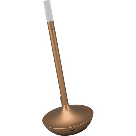 Lampe de table sans fil rechargeable LED, forme bougie innovante, 3 niveaux de luminosité, dorée (1/5)