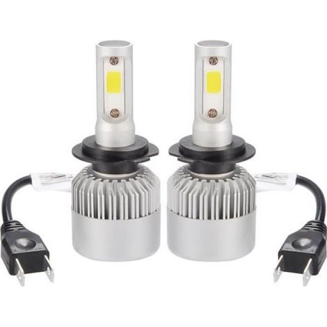 Ampoule Lampe Halogène H7 8000LM 80W CREE LED Phare de voiture Ventilateur Intégré 6000K Blanc LD1033 (1/4)