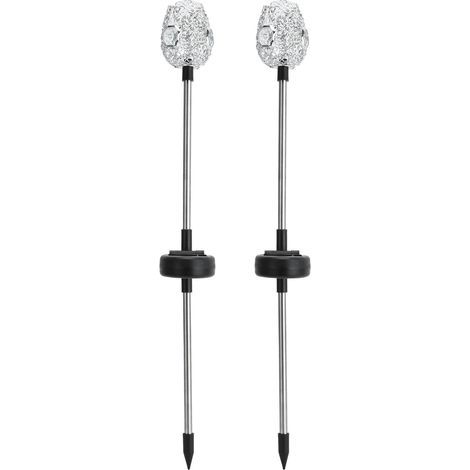 Lampe solaire de jardin, lampe de jardin LED creuse en cristal coloré pour la décoration paysagère extérieure (1/4)