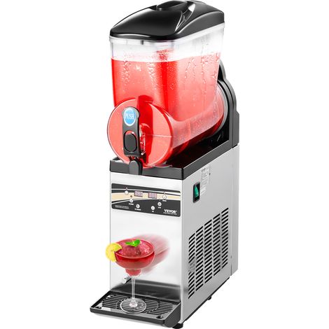 VEVOR Machine a Granite avec Reservoir Unique de 15 L, Machine a Boissons Glacees en Acier Inoxydable, Distributeur de Boissons Frappees Granitas Margarita Smoothie, pour Maison Restaurant Cafe Bar