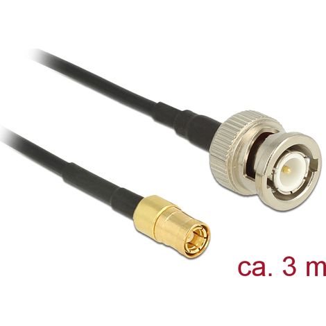HF BNC Stecker  SMB Stecker RG-174U 3 m Delock
