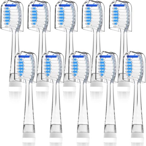 10 Pack Kids Toothbrush Heads Compatible with SG513/SG977/SGEK6/DT-K6, Fits Electric Toothbrush Ages 3+ with Dust Cover (Blue, 10 Pack) (1/5)