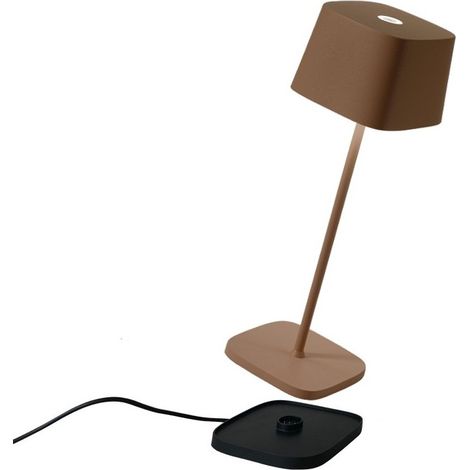 Zafferano Lampada a led da tavolo Ofelia Pro Corten ricaricabile e dimmerabile - 2200-2700-3000K - 9h massima potenza