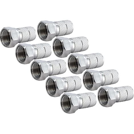 Schwaiger F Stecker FST6510 531 10x F Aufdrehstecker für Kabel mit 6,5mm Durchmesser F-Stecker (1/2)