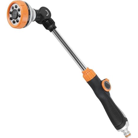 47cm Water Sprayer Nozzle Long Rod Garden Sprinkler with Adjustable Head 8 Spray Modes High Pressure Irrigation Hose Nozzle (1/5)