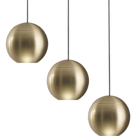 Lampe À Suspension Linéaire Multiple Guya S/3 24W Led 3000K 1525Lm 36° Or Avec Rosace Noire - Gealuce (1/5)