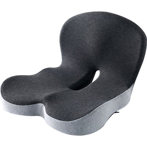 Einteiliges Sitzkissen aus Memory-Schaum mit integrierter Rückenlehne und integriertem Lenden- und Gesäßstützkissen, ideal für Schüler, Bürostühle und Autositze. (1/5)