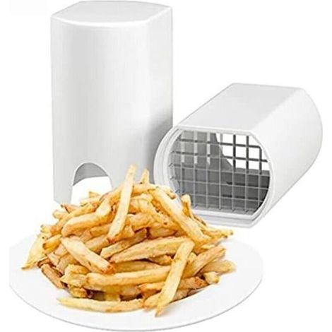 Coupe-frites professionnel tout-en-un – Grille de coupe pour frites et légumes – Matériau ABS – Compact 9,5 x 14 x 8 cm – Fond antidérapant (1/5)