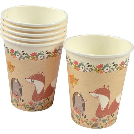 Set de 6 gobelets en carton Les amis de la nature