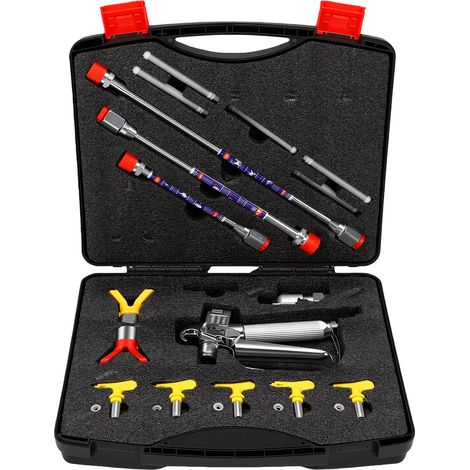 Ensemble de rallonges pour pistolet à peinture sans air avec pistolet 3600 PSI, 3 tiges de 20, 30 et 38 cm pour la peinture des plafonds et des murs. (1/5)