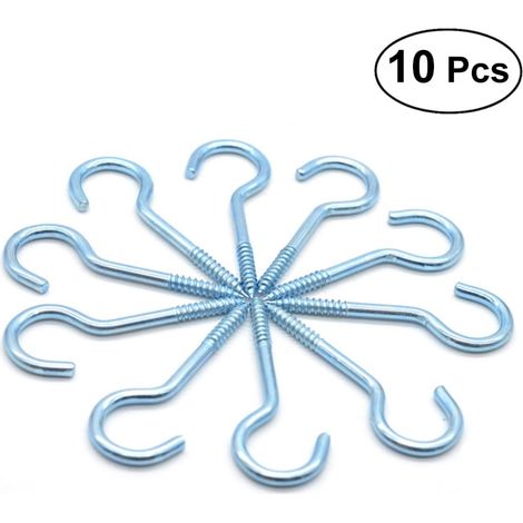 Crochet Plafond - Crochet À Vis En Fer Zingué - Pour Tasses Et Accessoires Cuisine Bureau - Longueur Crochet 8,8 cm - Lot De 10 (1/5)