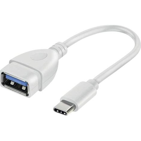Adaptador USB Vivanco tipo C a USB A 10 cm anti torsión (1/2)