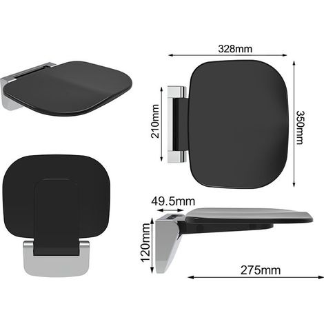 Sunxury – Siège de douche rabattable antidérapant – Capacité 200 kg – Design ergonomique pour personnes âgées – Économie d'espace 4,9 cm