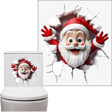 Adesivo natalizio per WC Decorazione murale natalizia impermeabile per dormitorio, appartamento, festività, feste invernali, vacanze, giardino, foto quotidiane (1/5)