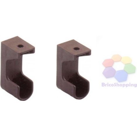 Reggitubo Reggi Tubo Supporto Asta Per Armadio Plastica Marrone Tondo Ovale 2pz
