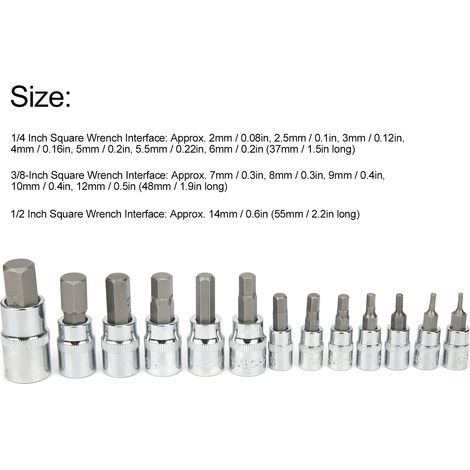 Kfz-Wartungs- und Reparaturset, 1/4", 3/8", 1/2" Vierkantaufnahme, Sechskantschraubendreher-Bits und -Steckschlüssel, mit Werkzeugkasten, 13-teilig. (1/5)