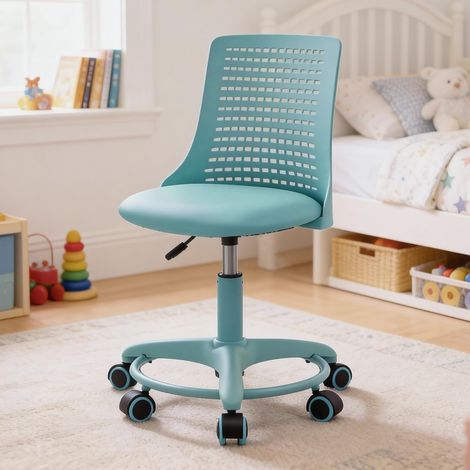 Wahson Height Adjustable Kids Swivel Chair - Breathable Study Desk Chair for Children Teens, Blue