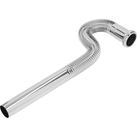 Tuyau siphon flexible laiton anti-odeur pliable argenté pour évacuation lavabo salle de bain filetage G1-1/4in (1/5)