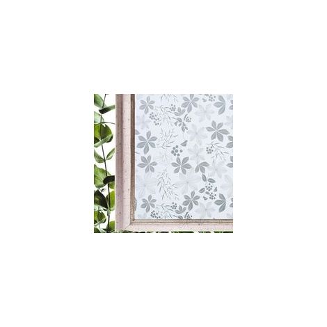 Lámina de película para ventanas de privacidad de 44,5 x 200 cm, diseño floral, película electrostática para ventanas, película opaca para ventanas, película decorativa para ventanas