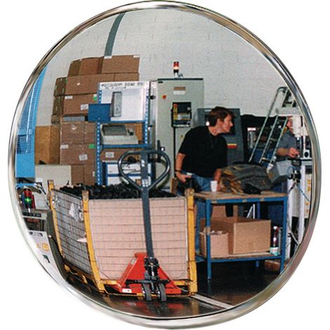 FP – Miroir de traffic D.600 mm – Paroi arrière noire – Fixation 8 m – Pour espaces confinés