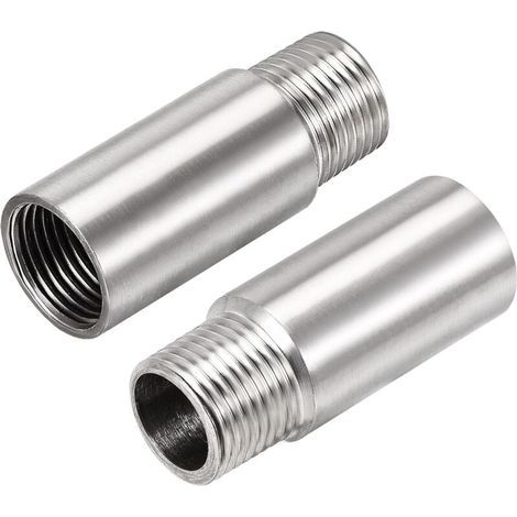 Ensemble de 2 rallonges de pommeau de douche, 60 mm, 1/2 PT, en acier inoxydable, pour accessoires de salle de bain (1/4)