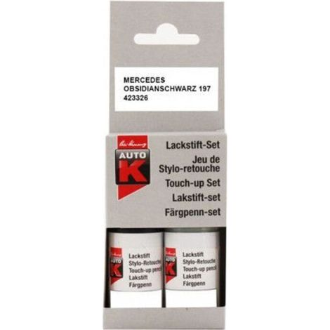 Stylo De Retouche Peinture - Stylo Vernis Transparent Bicouche - Pour Réparation Éclats Carrosserie - Couleur Obsidianschwarz - Kit Complet ×2 (1/4)