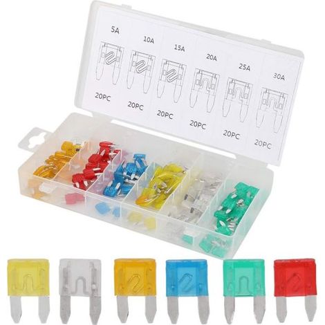 KIT 120 FUSIBILI AUTO DA 5 10 15 20 25 30 AMP 120PZ 5A 10A 15A 20A 25A 30A (1/5)