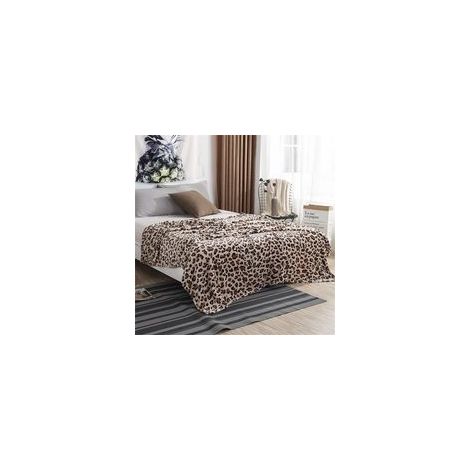 1-teilige Fleece-Flanelldecke, Leopardenmuster, 150 x 200 cm, weiche Mikrofaser, Überwurf für Sofa oder 2-Personen-Bett, für drinnen und draußen (1/5)