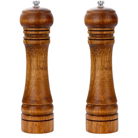 Ensemble de 2 moulins à sel et à poivre en bois avec noyau en céramique (1/5)