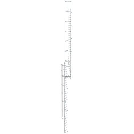 Günzburger Steigtechnik Echelle à crinoline avec protection dorsale (construction) Aluminium anodisé 19,96 m - 500175 (1/3)