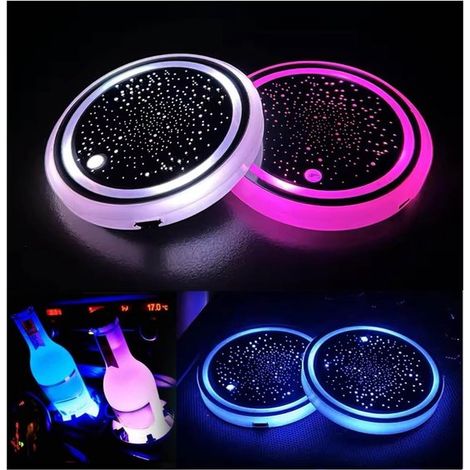 2 luces LED para portaequipajes de coche - Almohadillas iluminadas - 7 colores - Recargables por USB - Resistentes al agua (1/5)